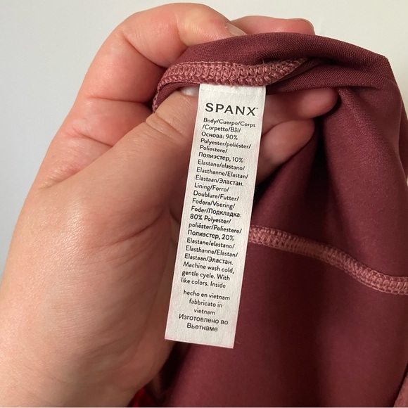 NEW Spanx Faux Suede Leggings Rich Rose Pink Petite Medium 20322Q NWT - Picture 10 of 11